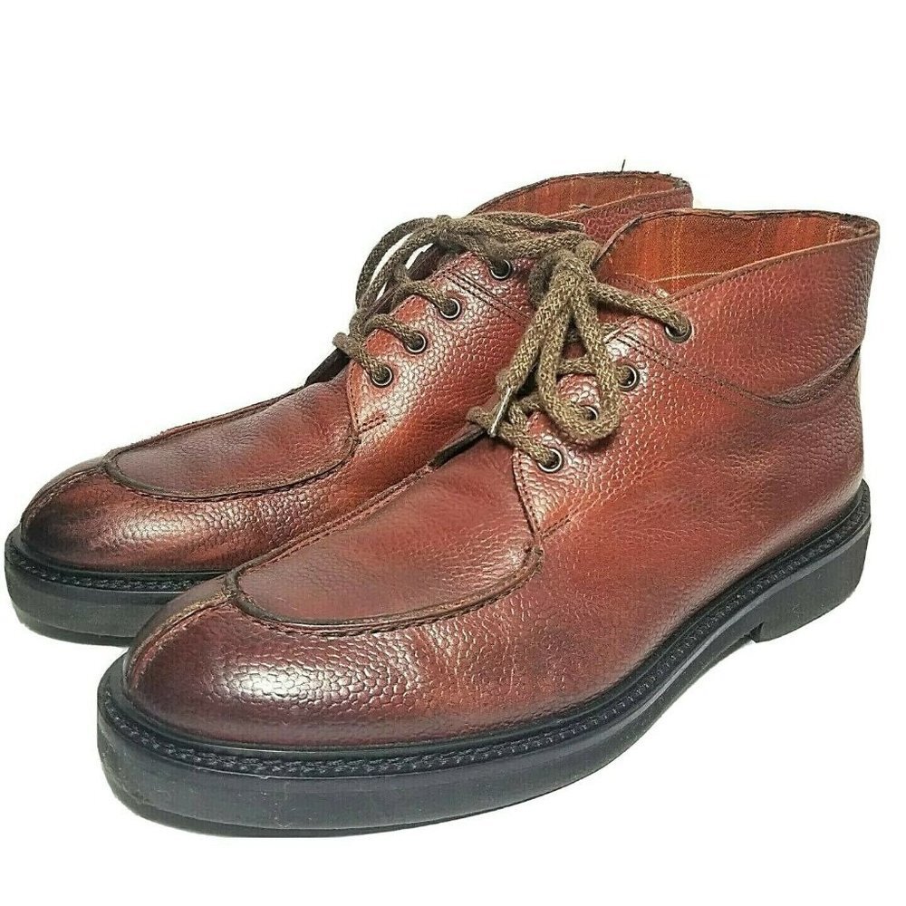 Doucal's Casual Chukka Boots brown size 41 lace up flannel lined ankle booties